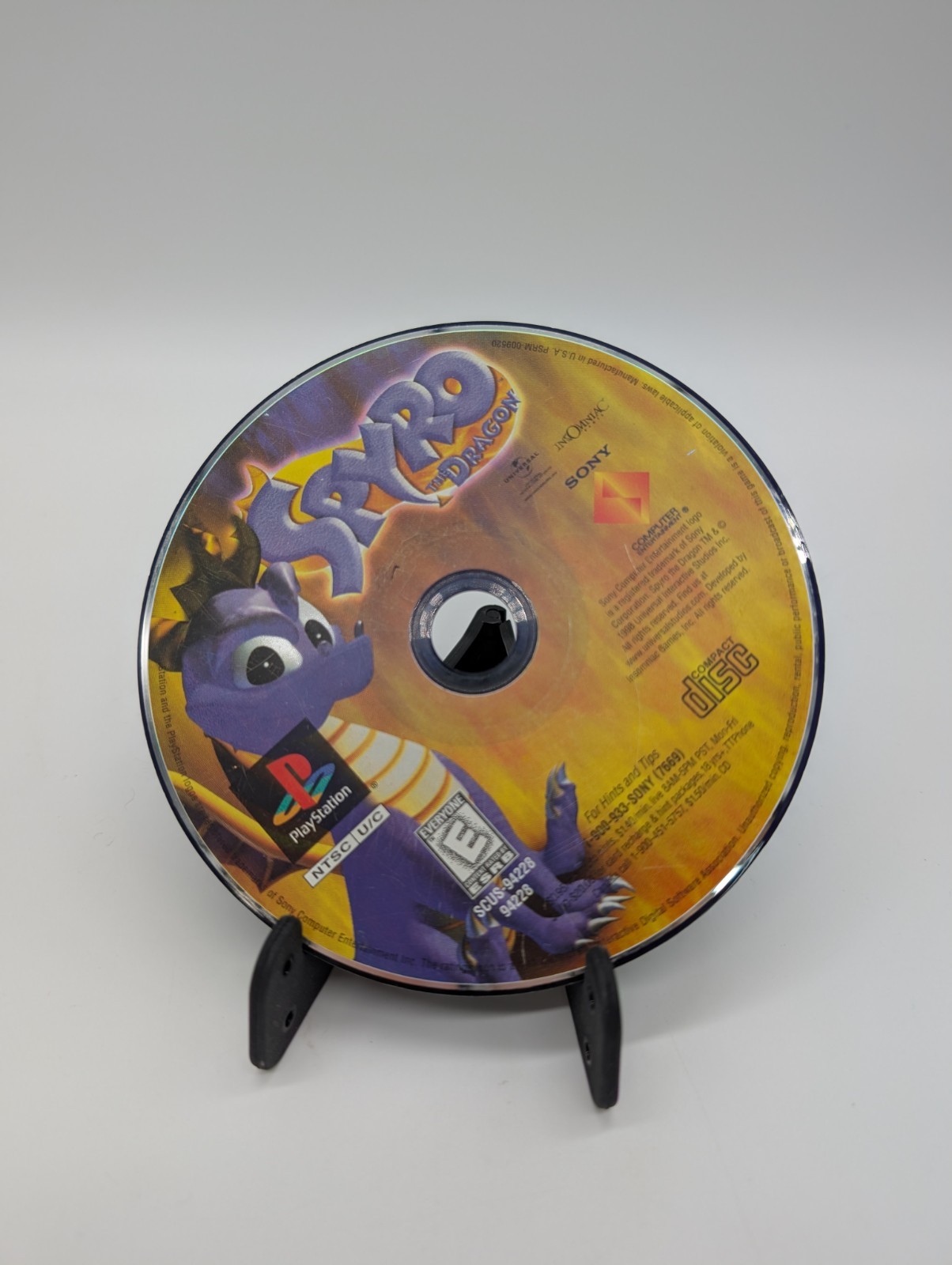 Spyro the Dragon (PlayStation 1, 1998) Black Label, Ex Cond