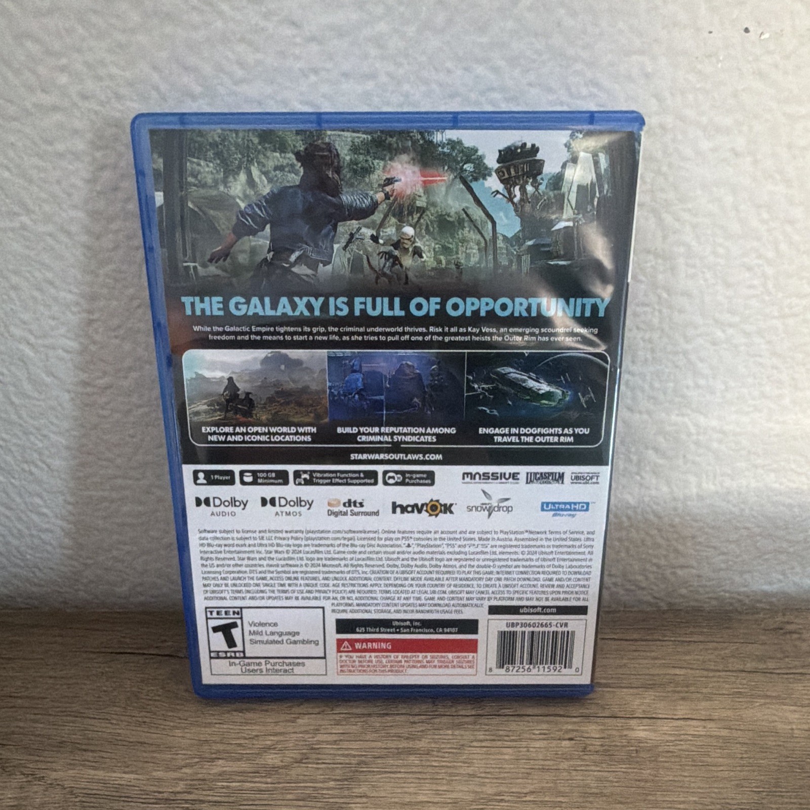 Ubisoft Star Wars Outlaws Sony PlayStation 5 PS5 Video Game Internet Required