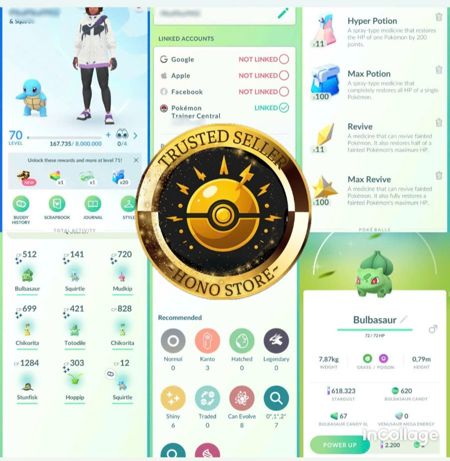 Pokémon Acc Go ⭐️ Level 70 ⭐️Random 2 -10 Shiny – PTC