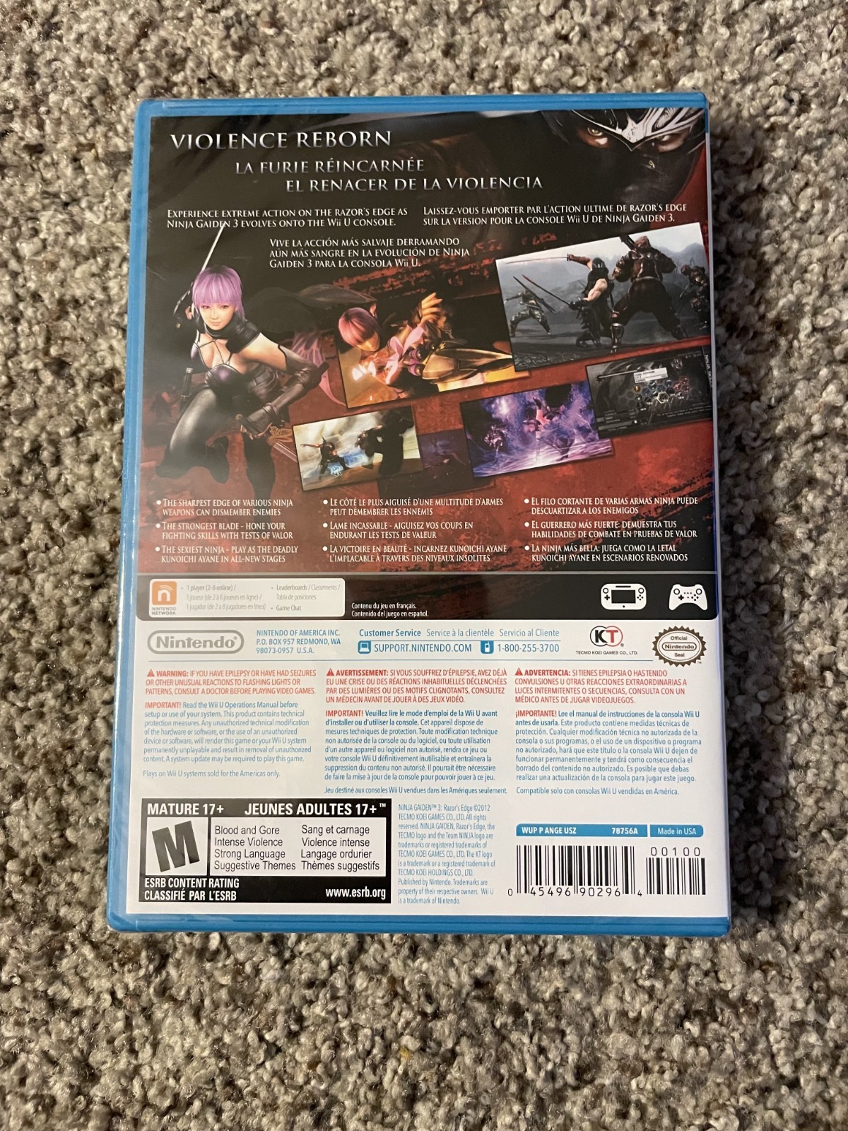 Ninja Gaiden 3: Razor’s Edge Nintendo Wii U Brand New Factory Sealed
