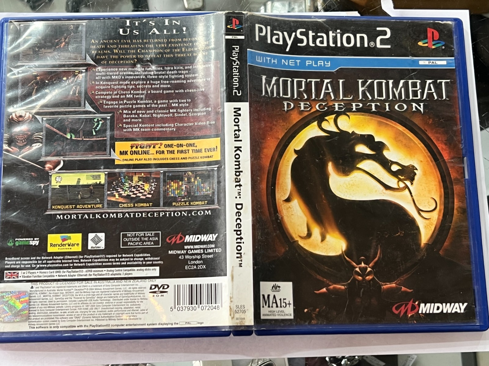 MORTAL KOMBAT DECEPTION (SONY PLAYSTATION 2 GAME , MA 15+)