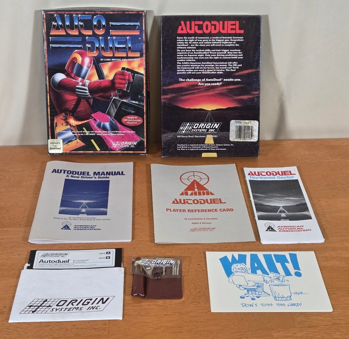 Autoduel Lord British Origin Apple II PC Big Box Game Auto Duel Tool Kit Set