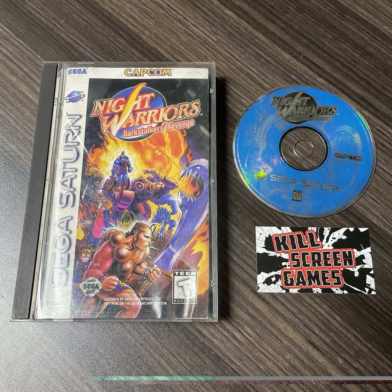 Night Warriors: Darkstalkers’ Revenge Sega Saturn Disc+Case+Manual+Reg. Card
