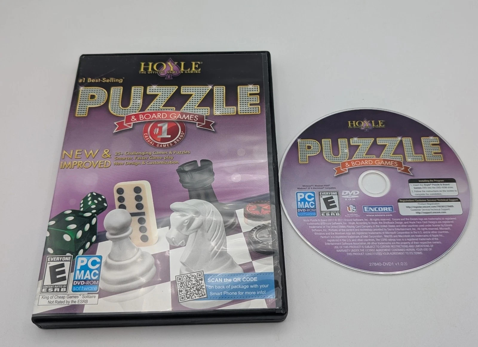 Hoyle Puzzle & Board Games PC MAC DVD-ROM 25+ Games 2011 #B1