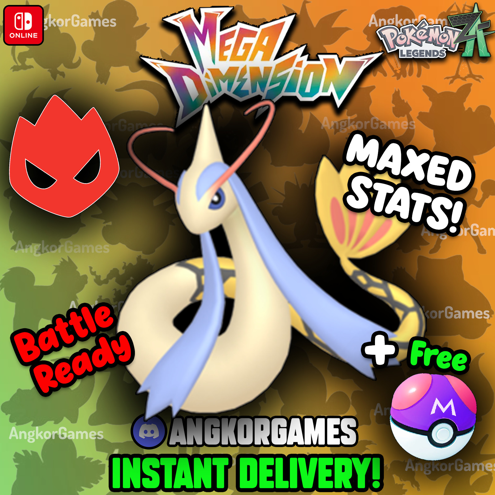 ✨ Shiny 6IV Milotic ✨ALPHA ✨Mega Dimension✨ Maxed EVs ✨ Pokemon Legends ZA