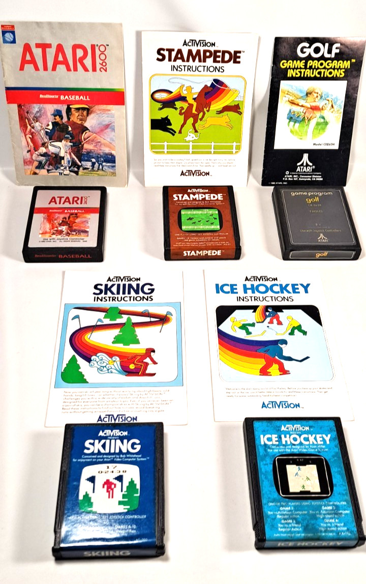 Vintage Games For Atari 2600 x 5. Manuals Included.