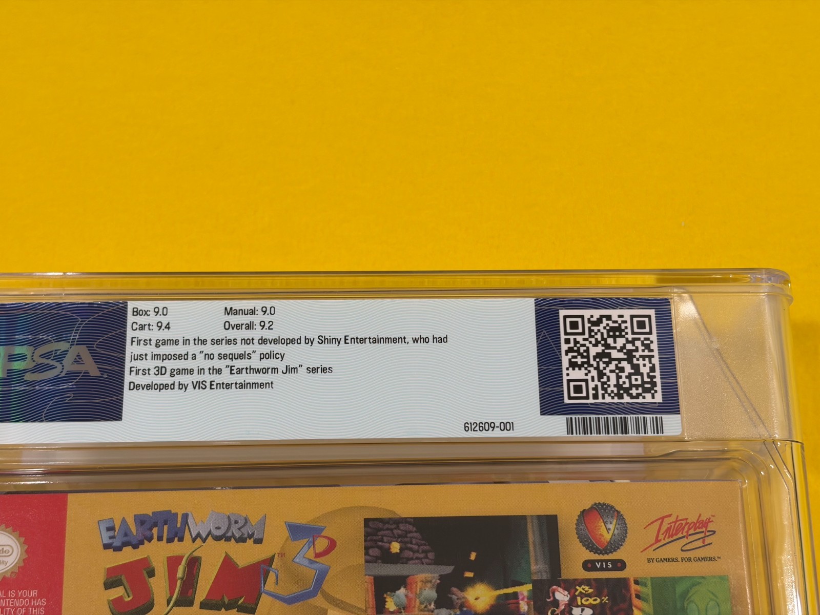 Earthworm Jim 3D (PSA 9.2, 1st Print) Nintendo 64 N64 not WATA CGC Toys R Us 😊