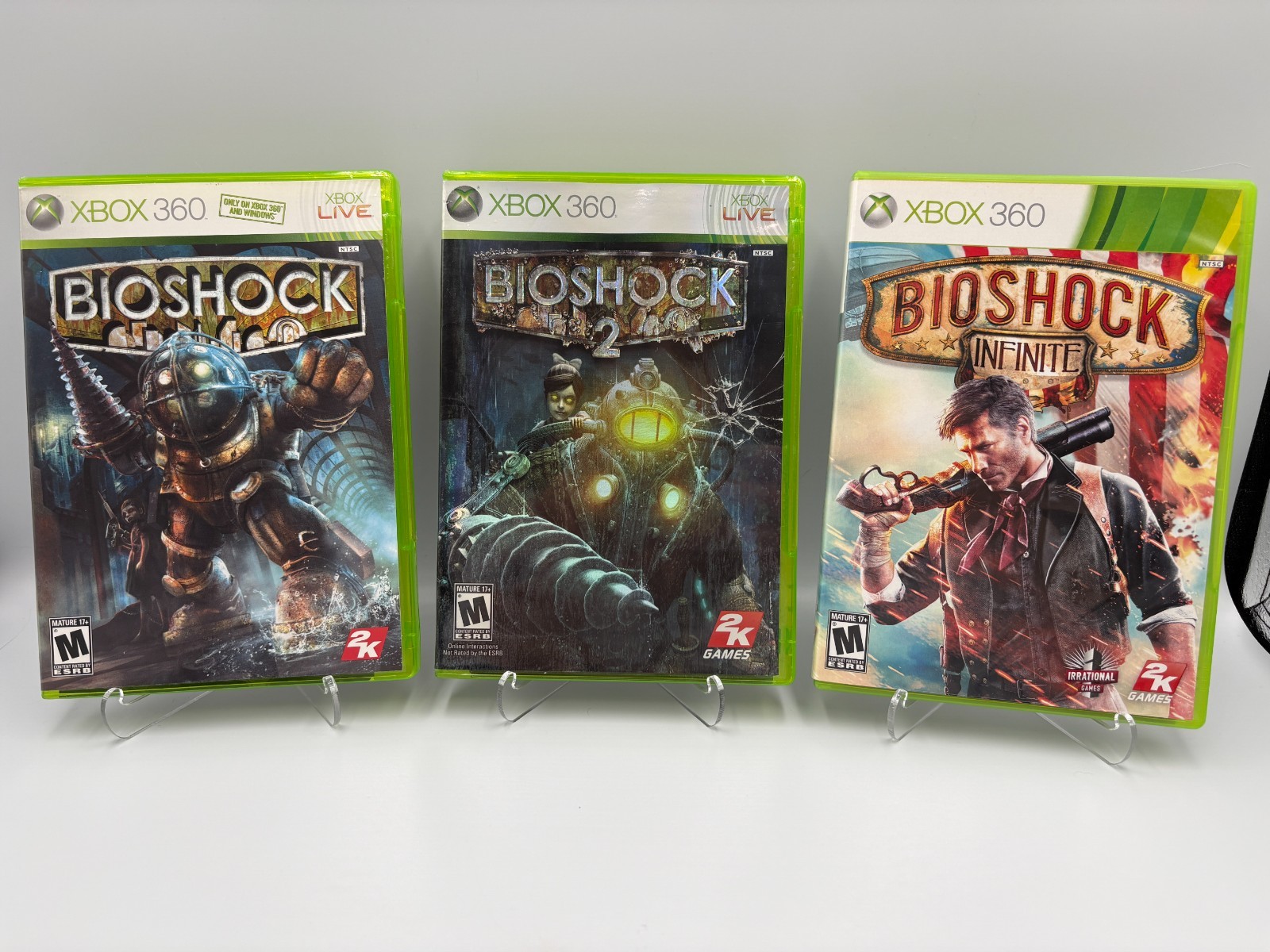 Bioshock 1 + 2 + Infinite Trilogy Bundle Lot – Xbox 360 – CIB w/ Manuals Tested