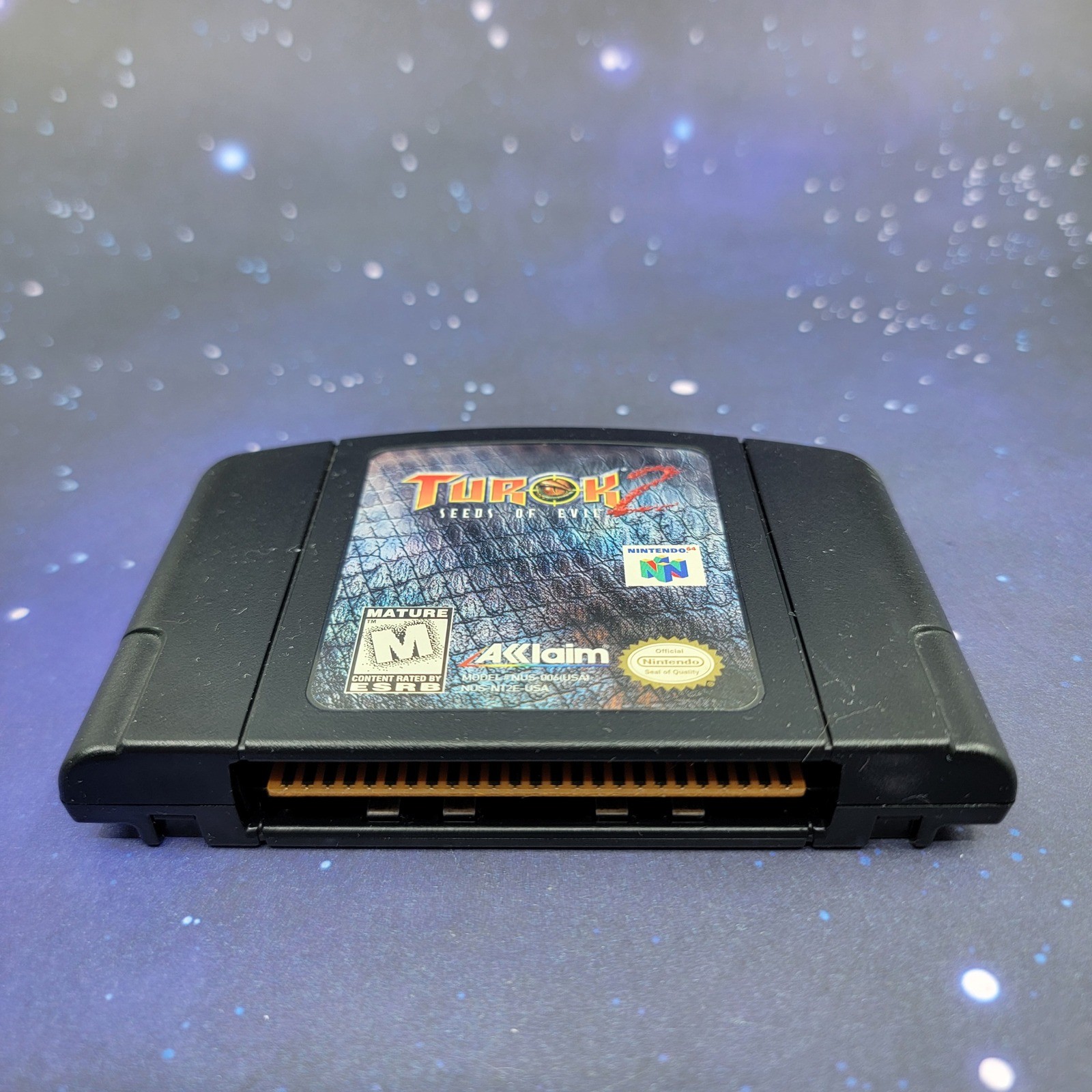 Turok 2 Seeds of Evil Nintendo 64 N64 Black Cartridge Acclaim NUS-006 USA
