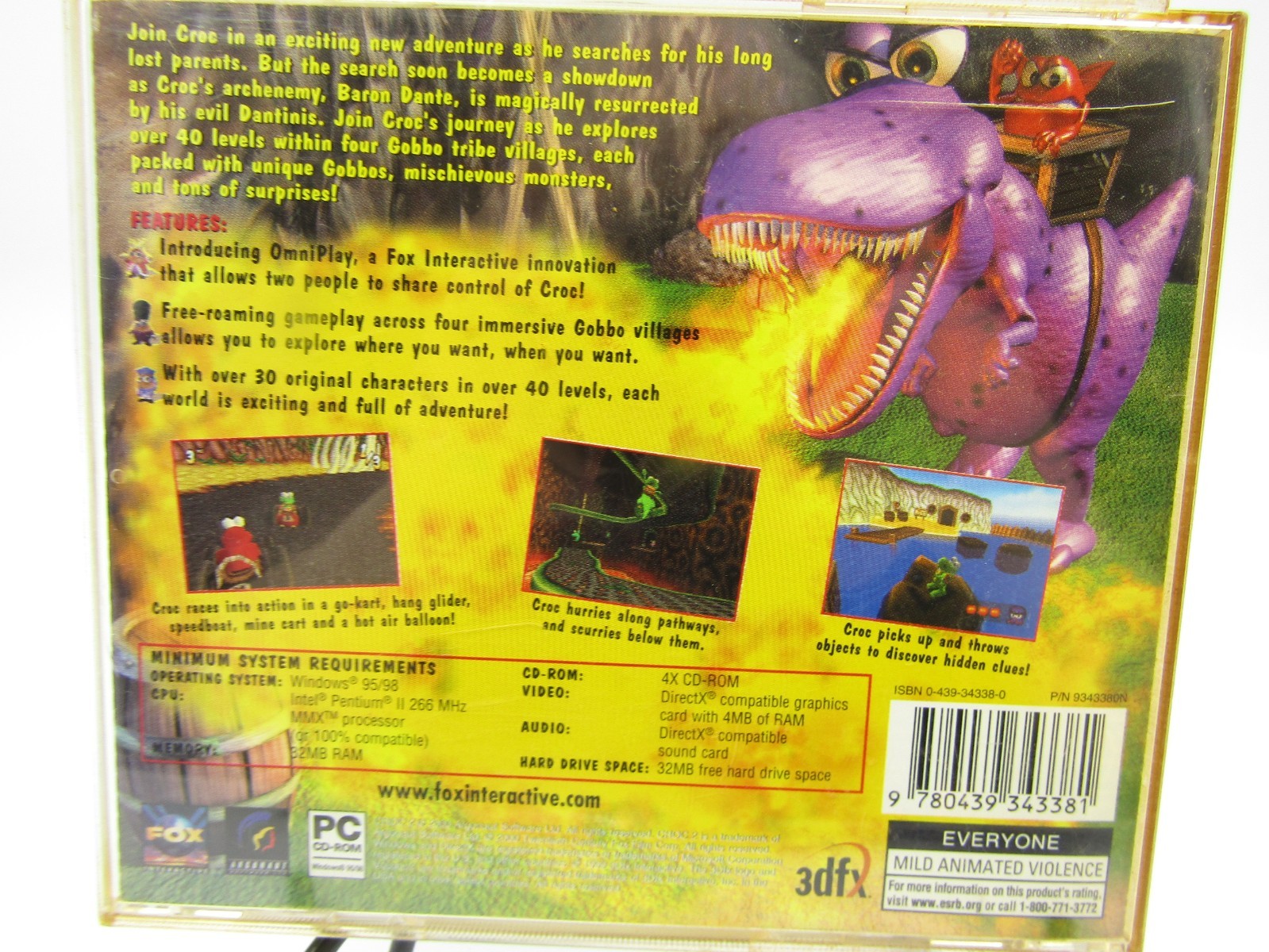 Croc 2 (PC 2000) CIB Windows CD ROM Computer Game Gobbo Platformer