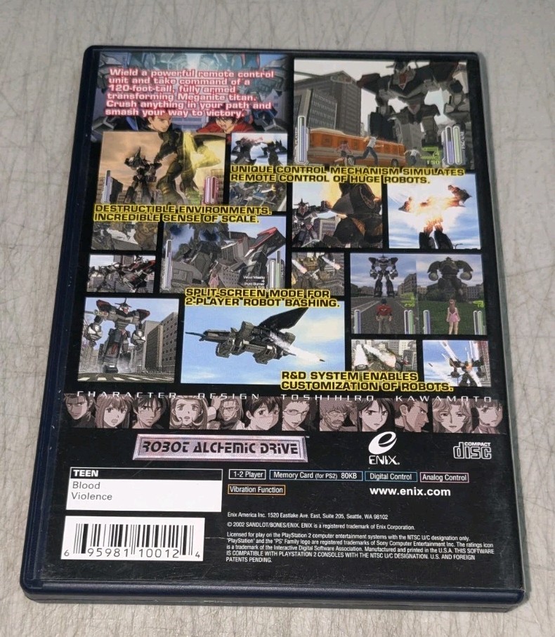 RAD: Robot Alchemic Drive (PlayStation 2, 2002) Disc, Case, Box Art (NO MANUAL)