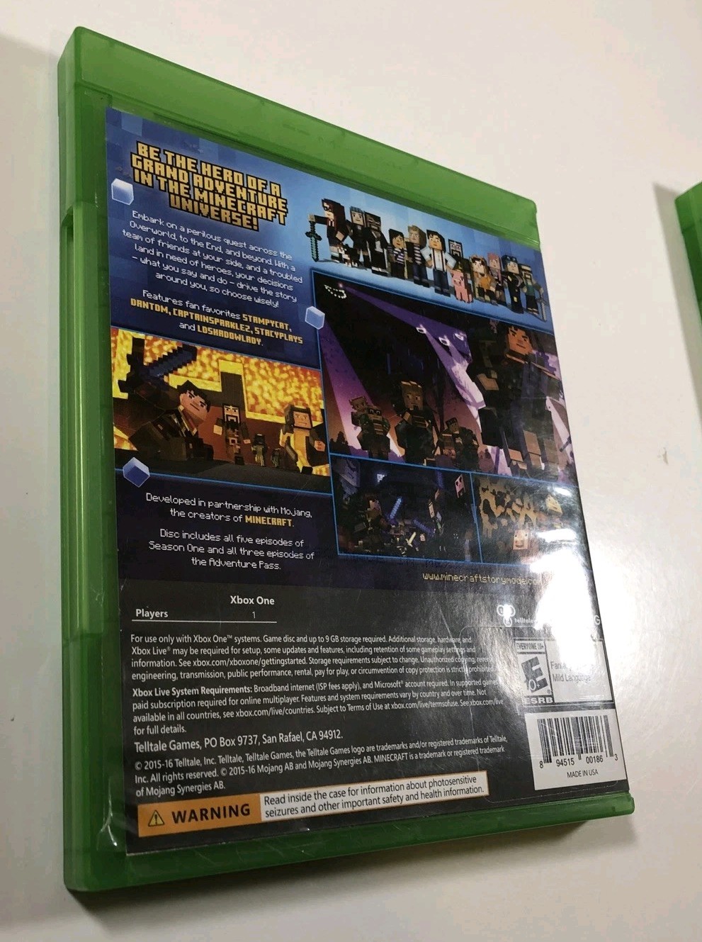 Minecraft Story Mode The Complete Adventure AND Season Two (Microsoft Xbox One)