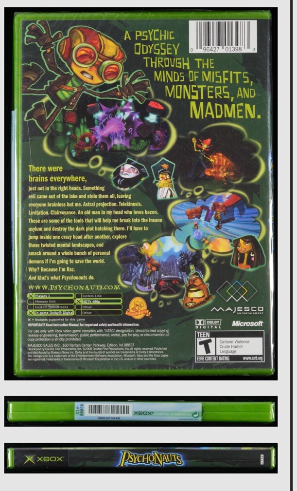 9.8 A+ 1ST PRINT GOLD DISC SWEEPSTAKES! Psychonauts Xbox WATA NOT CGC VGA PSA