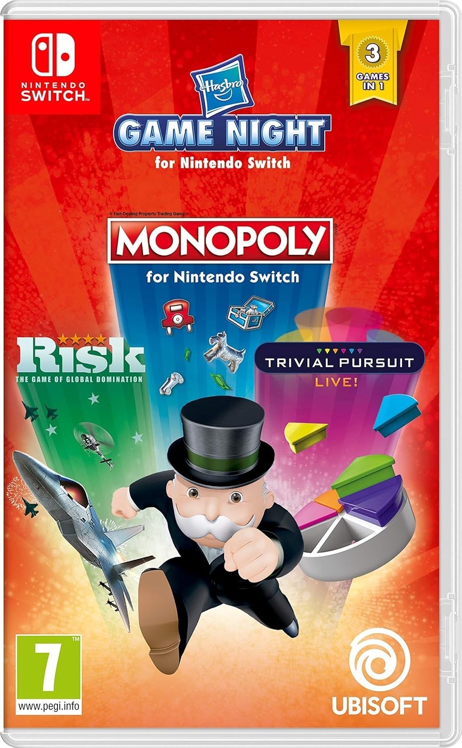 Hasbro Game Night for Nintendo Switch MONOPOLY – RISK – TRIVIAL PURSUIT