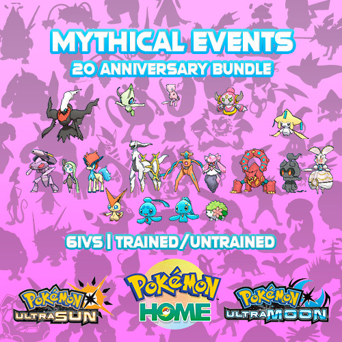 Mythical Pokemon Events Bundle – Zeraora – Pokemon – USUM – HOME – ORAS – XY
