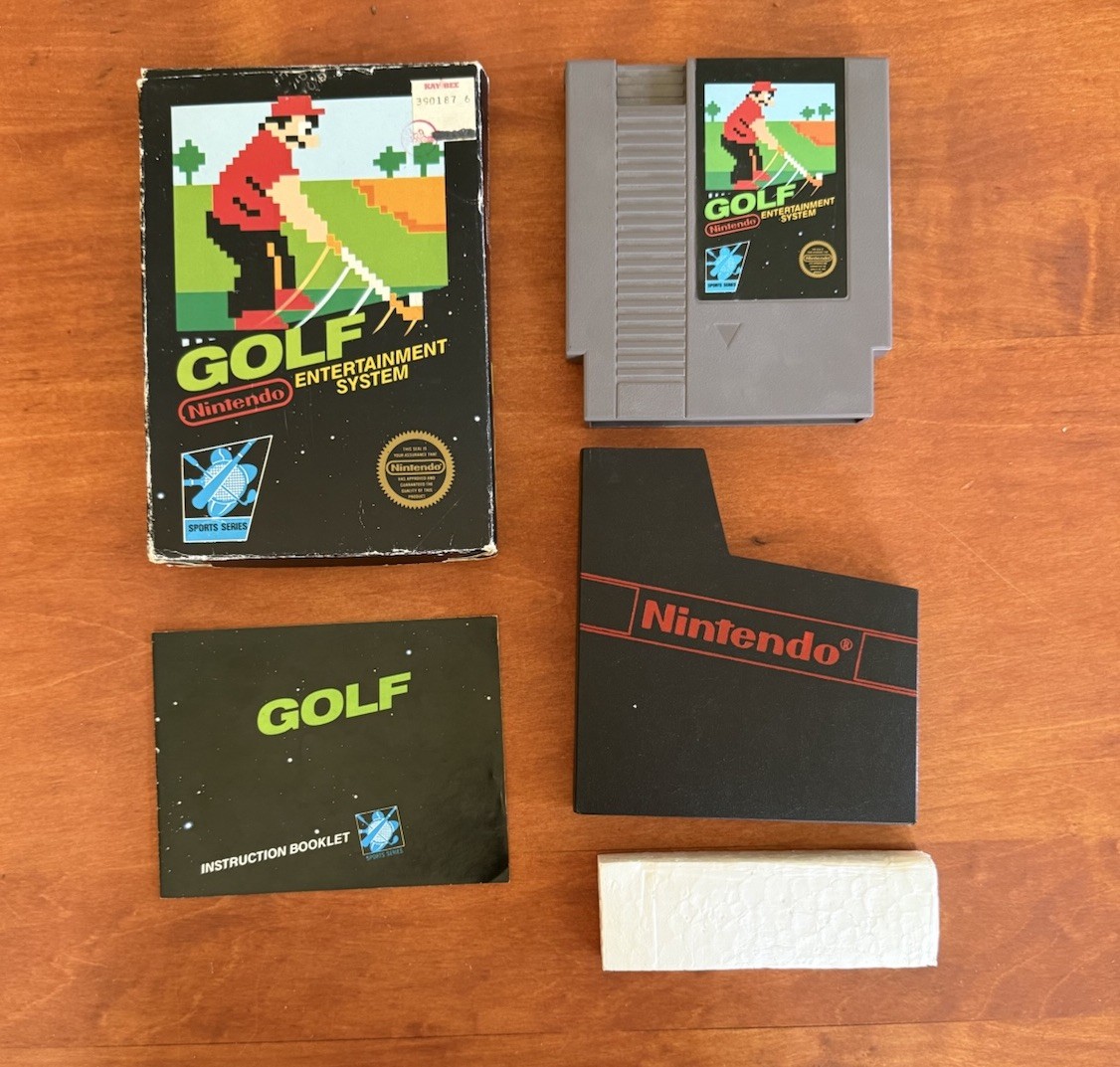 Golf (Nintendo NES) Matte Sticker 5-Screw w/ Hangtab CIB Complete & Tested