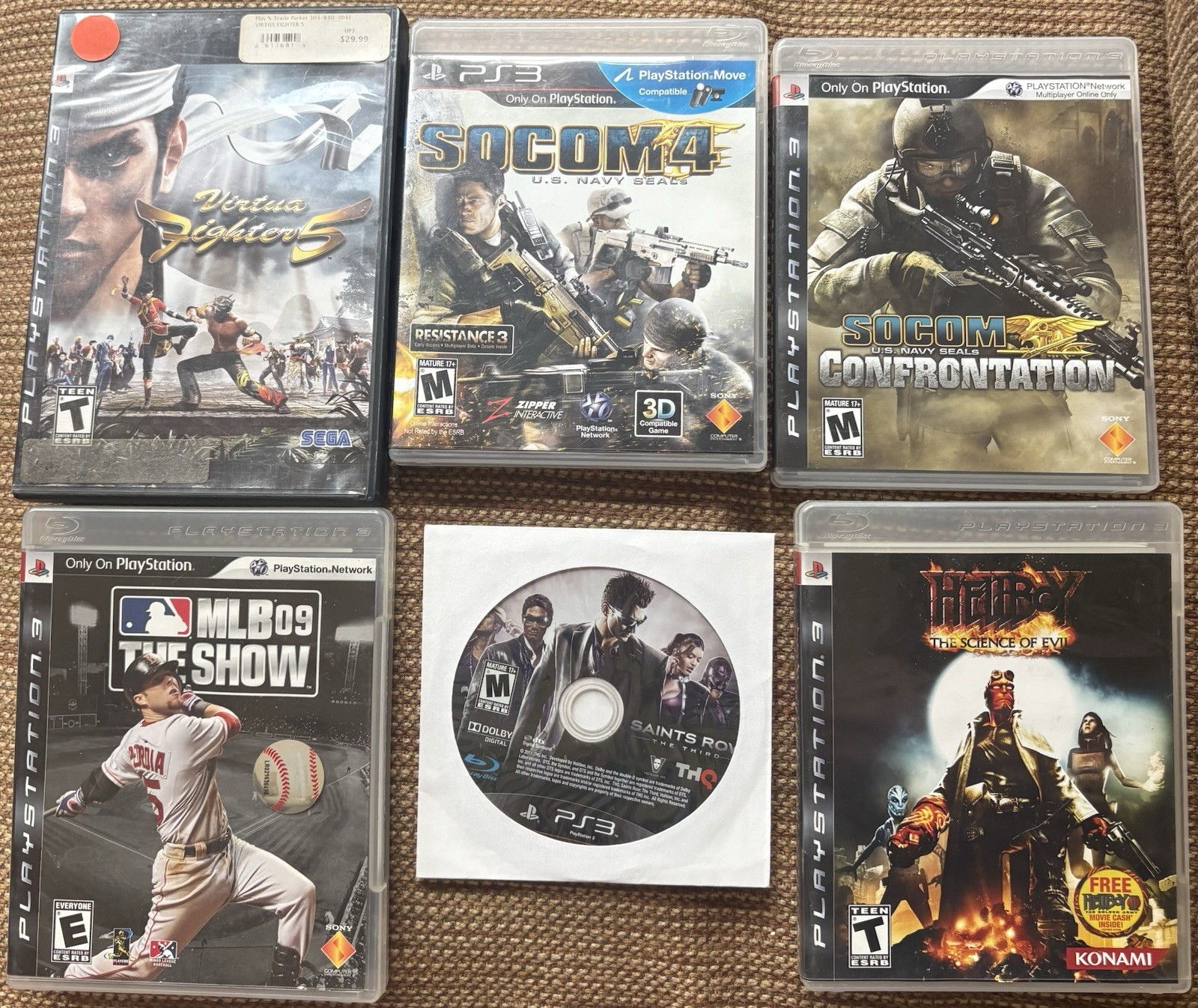 Ps3 Bundle (Hellboy, Virtua Fighter 5, Saints Row, SOCOM, The Show)
