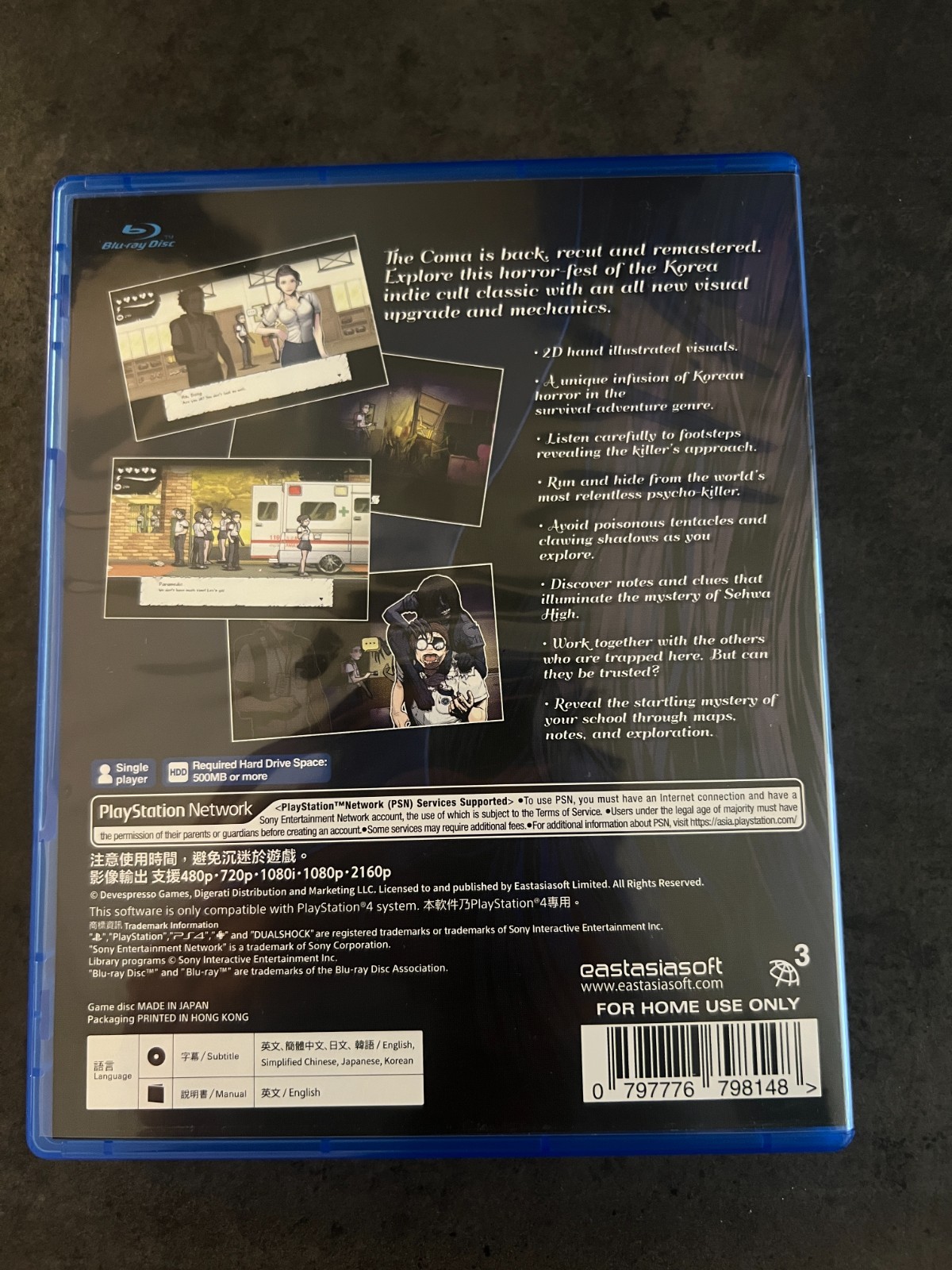 The Coma: Recut Limited Edition (PlayStation 4, PS4) Sealed CD Soundtrack