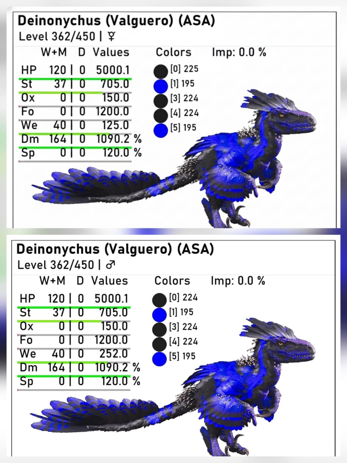 New top Deinonychus adult breeding pair level 362 Ark Ascended PVE PC/XBOX/PS5