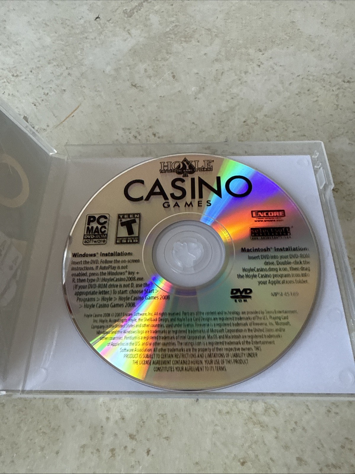 HOYLE CASINO Games CD 2008 Windows 2000 XP 98SE