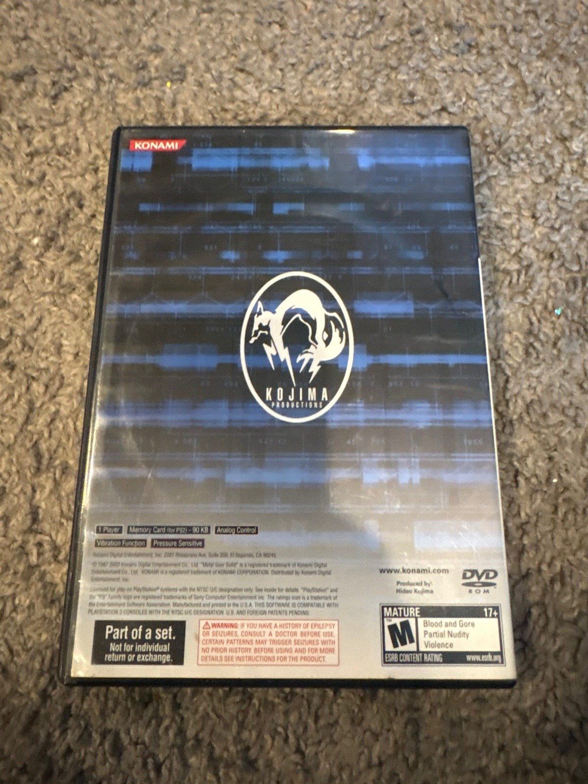 Metal Gear Solid 2: Tactical Espionage Action PS2 Sony PlayStation 2 CIB