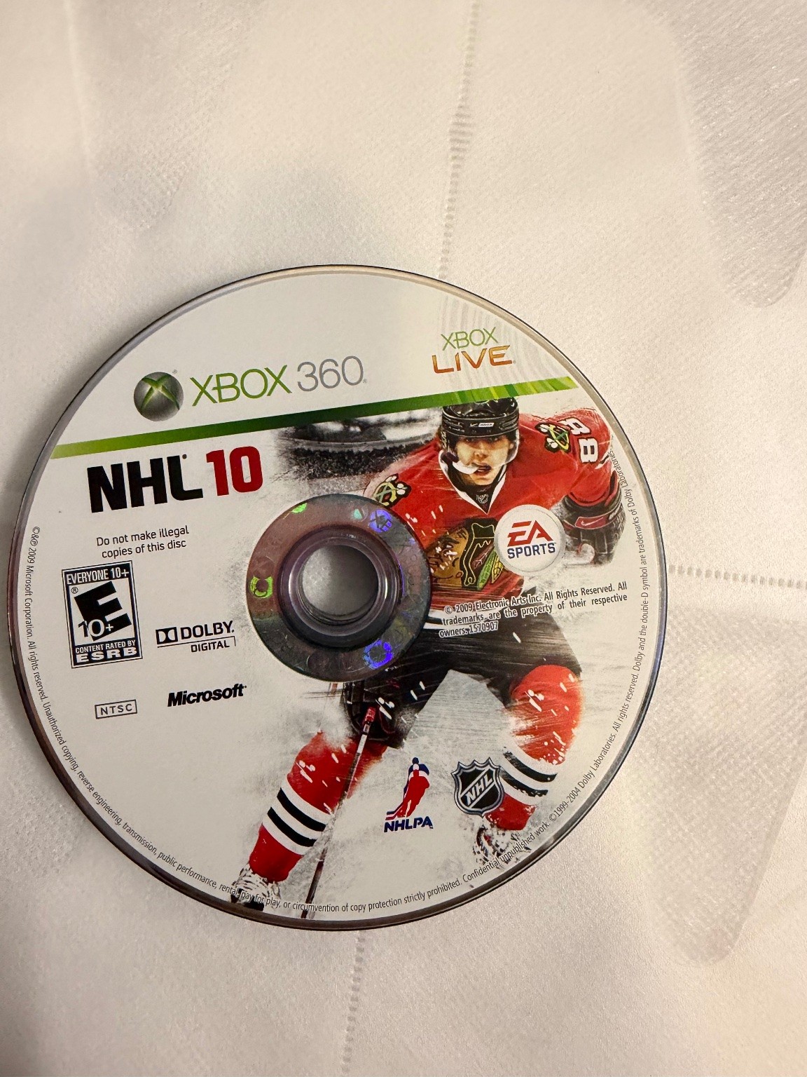 NHL 10 Xbox 360 Video Game Hockey EA Sports Xbox Live Multiplayer