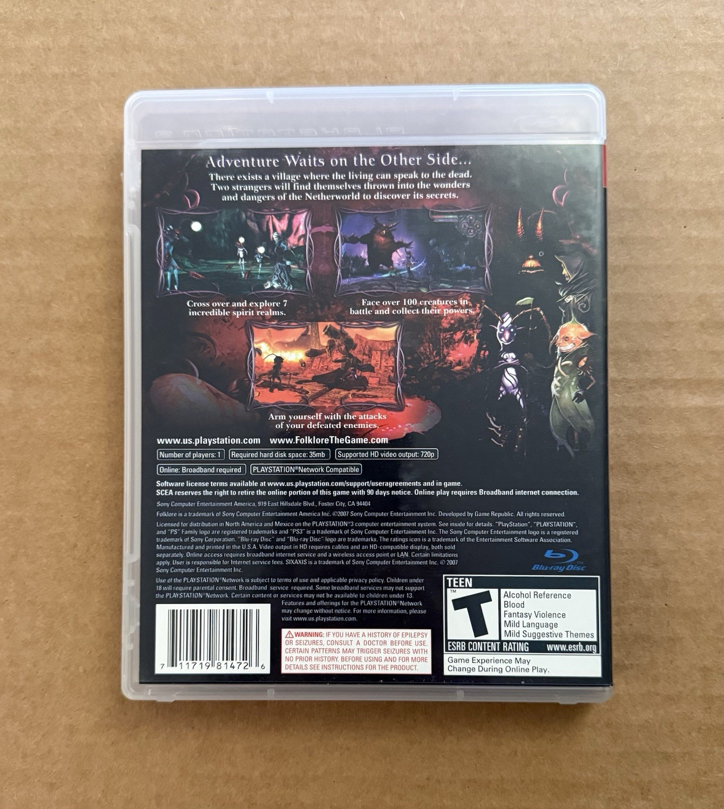 Folklore (PS3 Sony PlayStation 3) – CIB COMPLETE – VG+ Condition – Tested