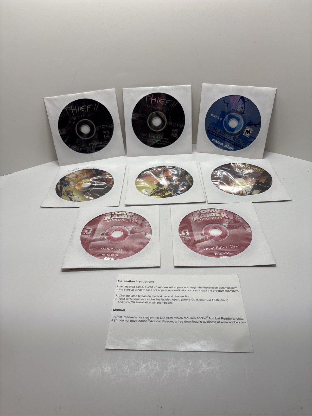 4-Play Action Pack Vol. 1 (PC, 2003) Complete – Deus EX, Thief, Tomb Raider +