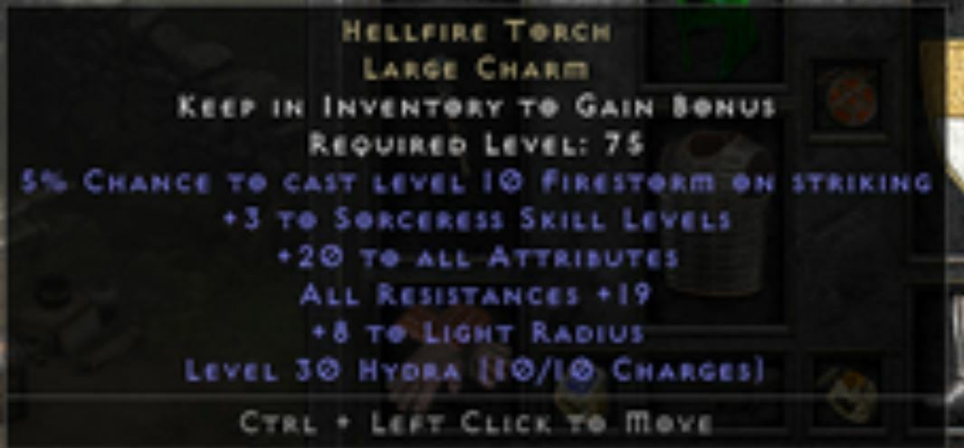 ⭐ Near perf Hellfire Torch Sorceress 20/19 PC – Diablo 2 Resurrected D2R SC NL