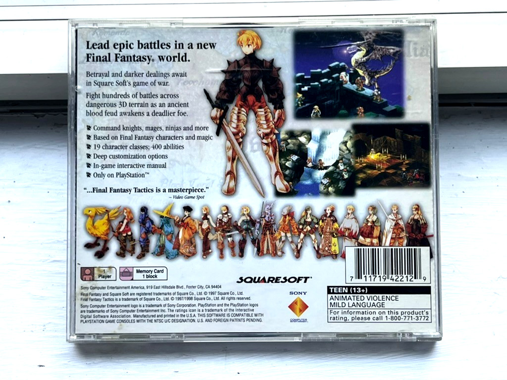 Final Fantasy Tactics (PS1) 1997 Black Label RPG USA version CIB Authentic