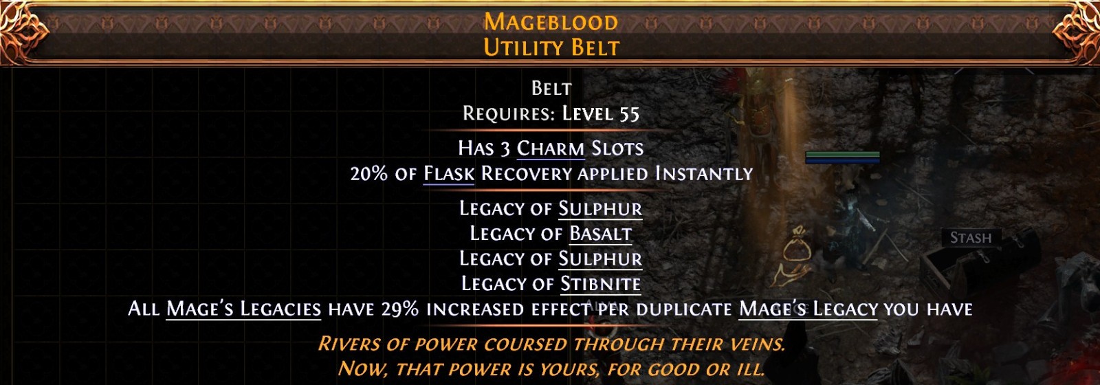 Path of Exile 2 Return of the Ancients – UNIQUE Utility Belt – MAGEBLOOD