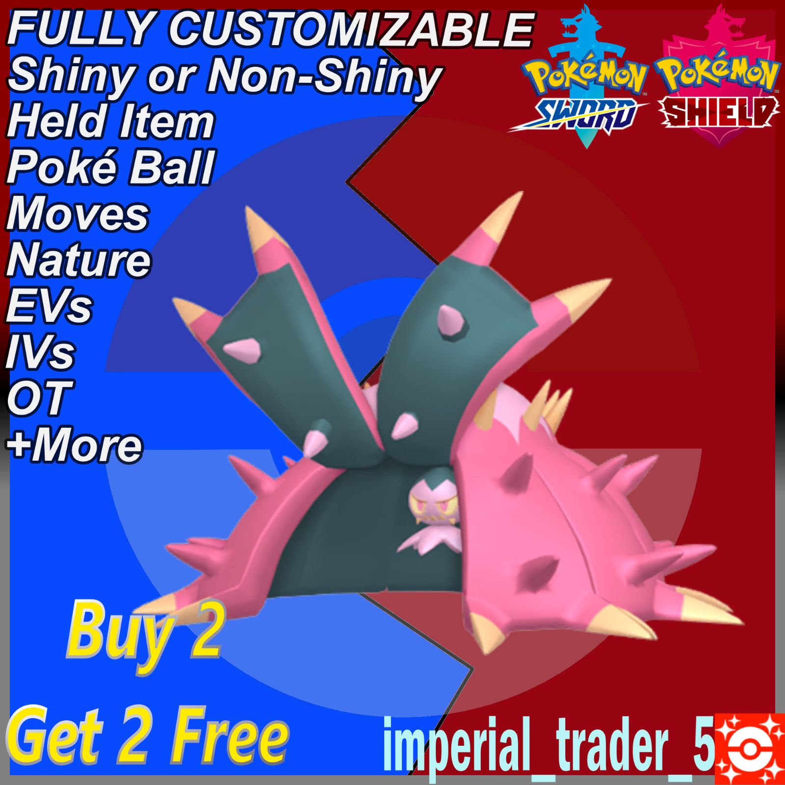Pokémon Sword and Shield ✨ Shiny Toxapex ✨ W/ Best 6IV Customizable