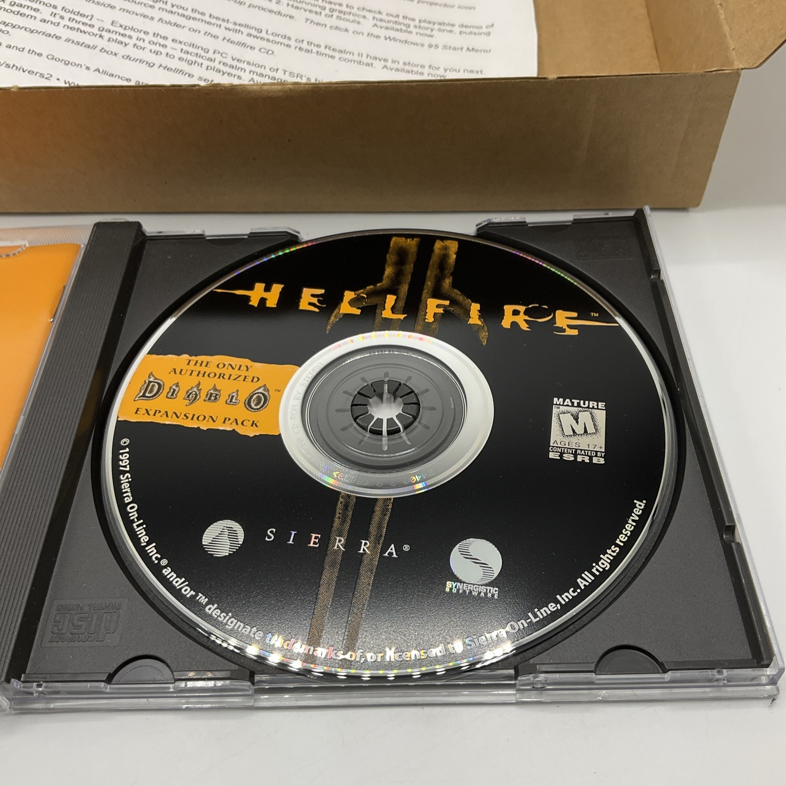 Hellfire: Diablo Expansion Pack (PC, 1997) Big Box RARE See Pics
