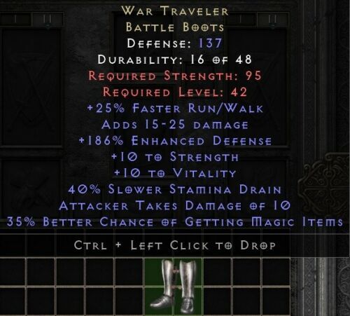 D2R LADDER S7 Hardcore 💥 War Traveler WT Boots 💥 Diablo 2 Resurrected PC HC