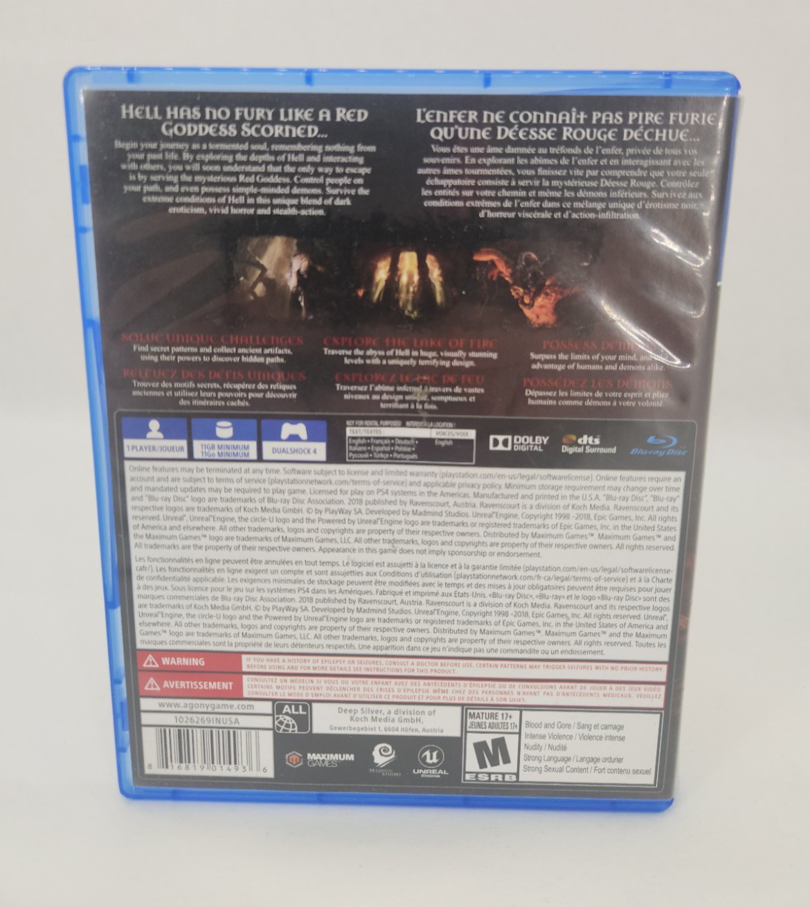 Agony PS4 Action Adventure Horror M NTSC-U/C Maximum Games 2018 Single Player