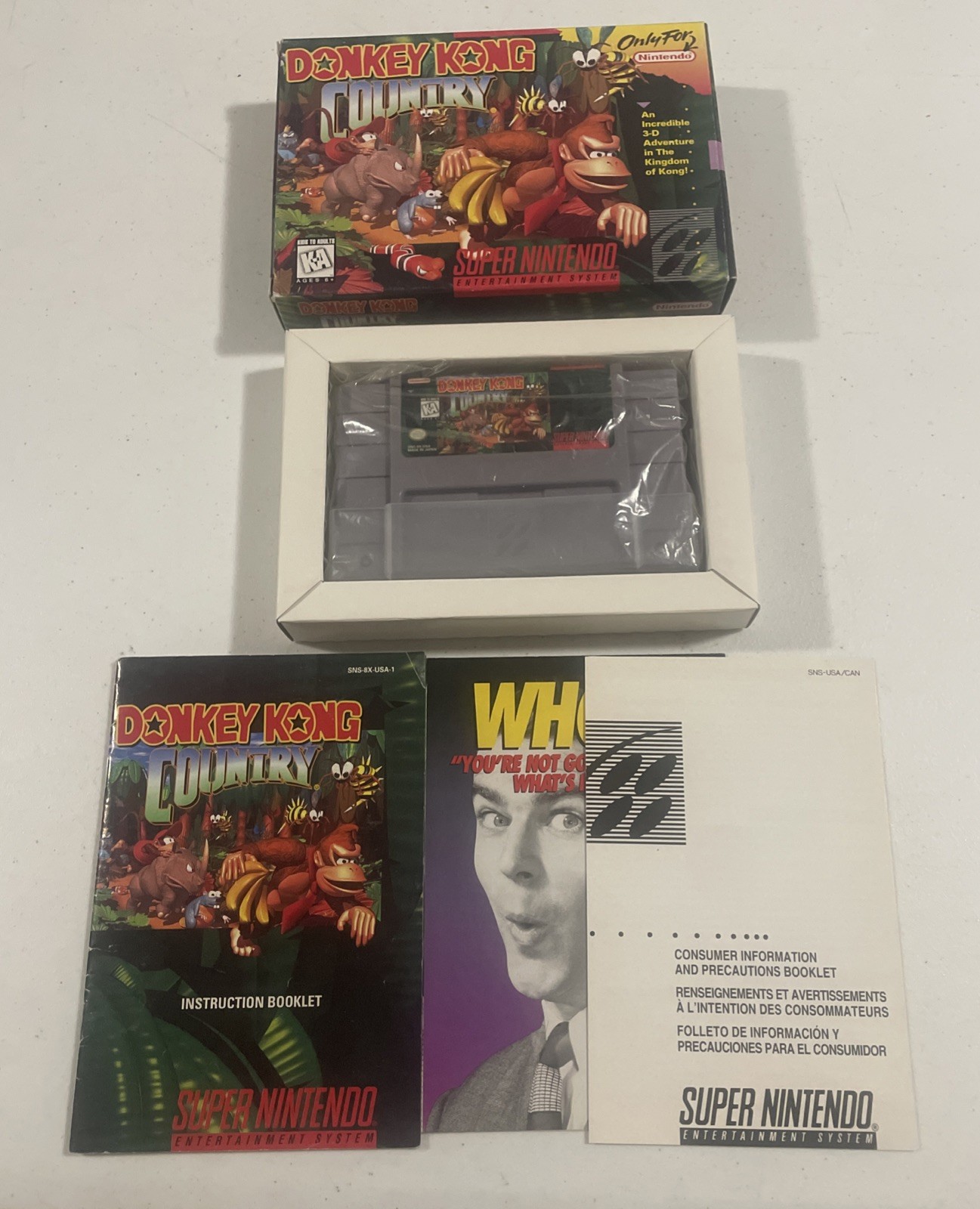 Donkey Kong Country Super Nintendo SNES Clean Box Cib w/ Manual Tested & Working
