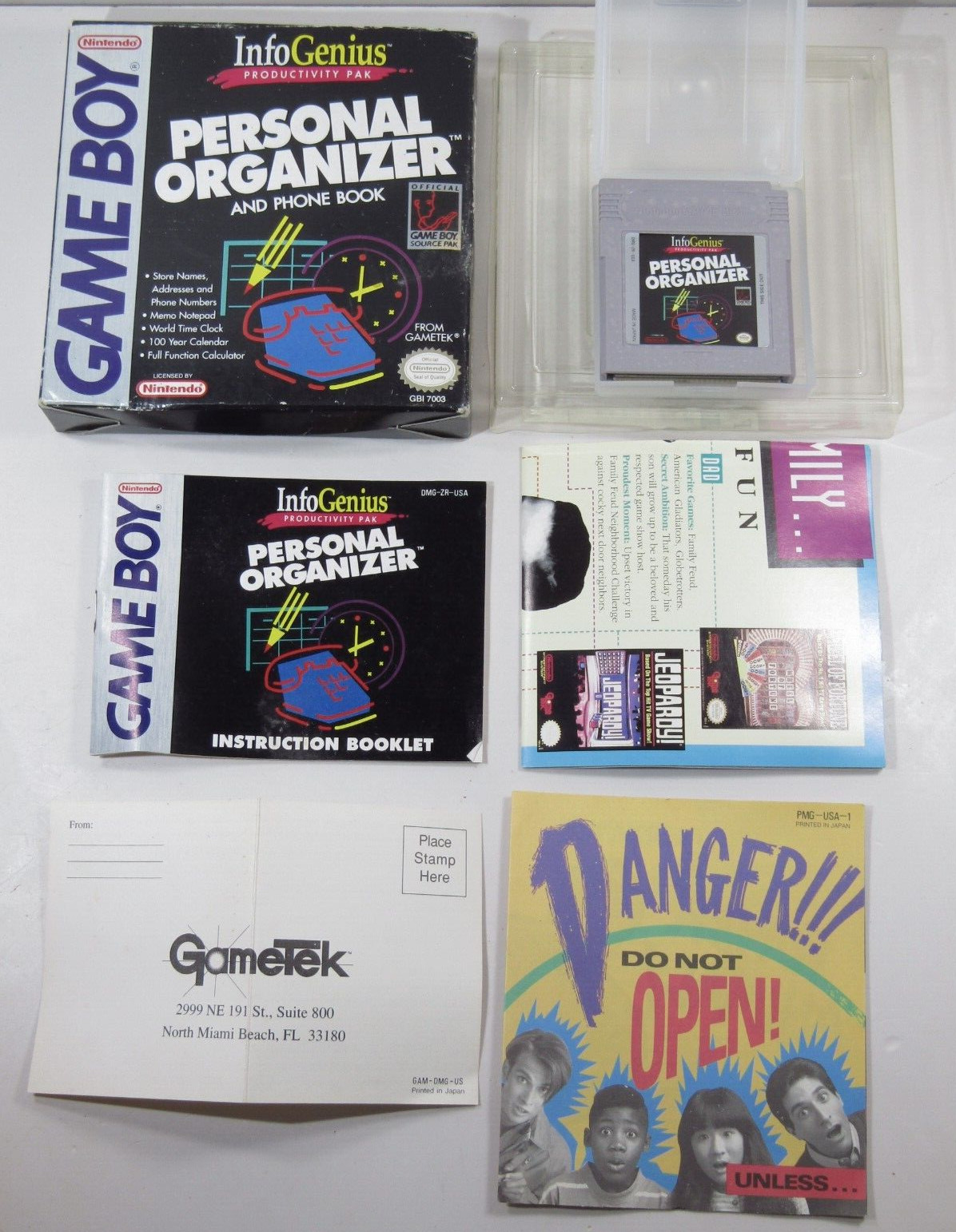 InfoGenius Personal Organizer and Phone Book Nintendo Game Boy CIB