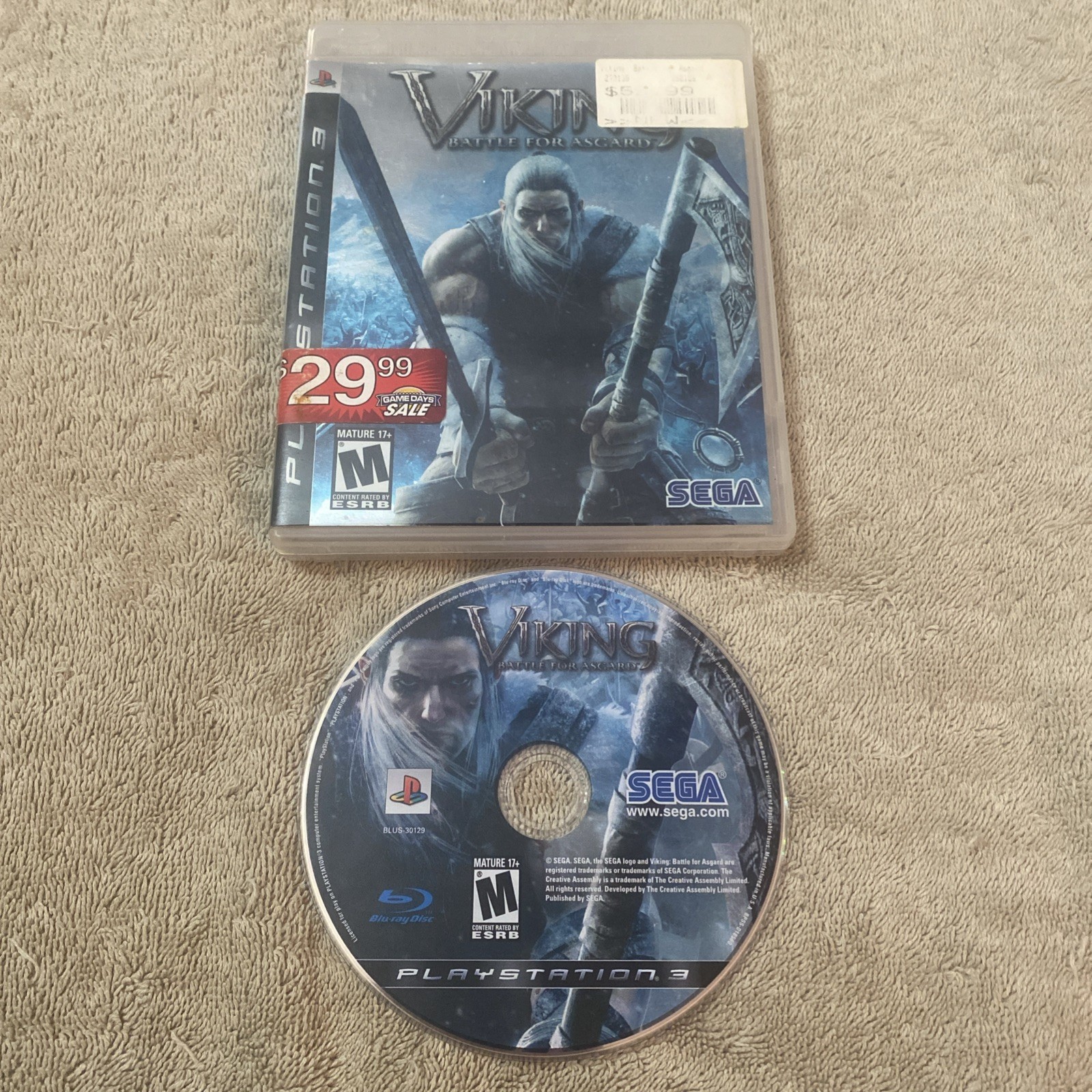 Viking: Battle for Asgard (Sony PlayStation 3, 2008) PS3 No Manual Action Game M