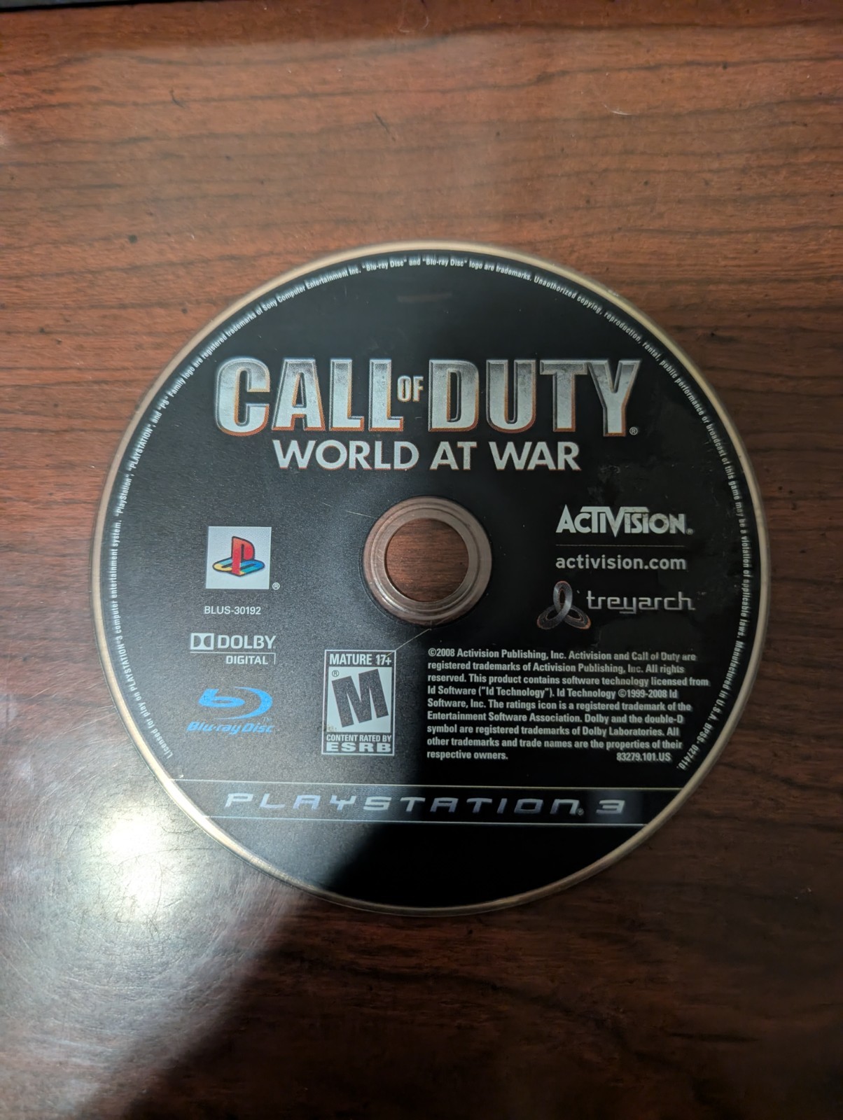 Call of Duty World at War (PlayStation 3 PS3, 2008) NO TRACKING – DISC ONLY 5527