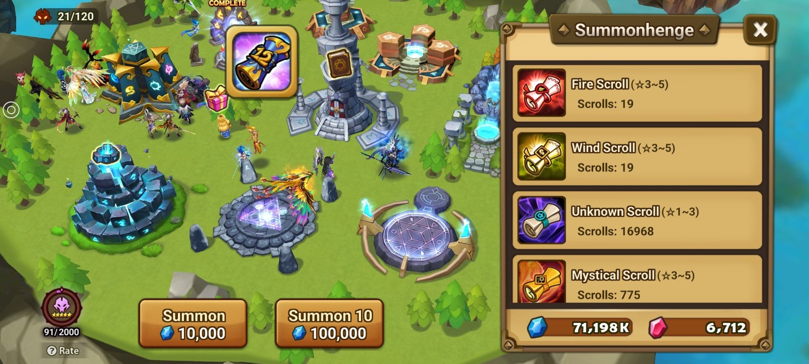 Summoners War Global/EU scroll accounts 2LD5 / 450+ 11/12Y / 10+ LS / 750+ MS