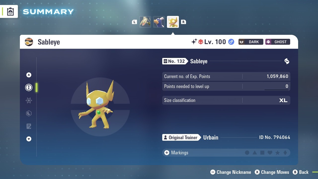 Sableye Shiny Alpha 6IVs Battle Ready – Legends ZA