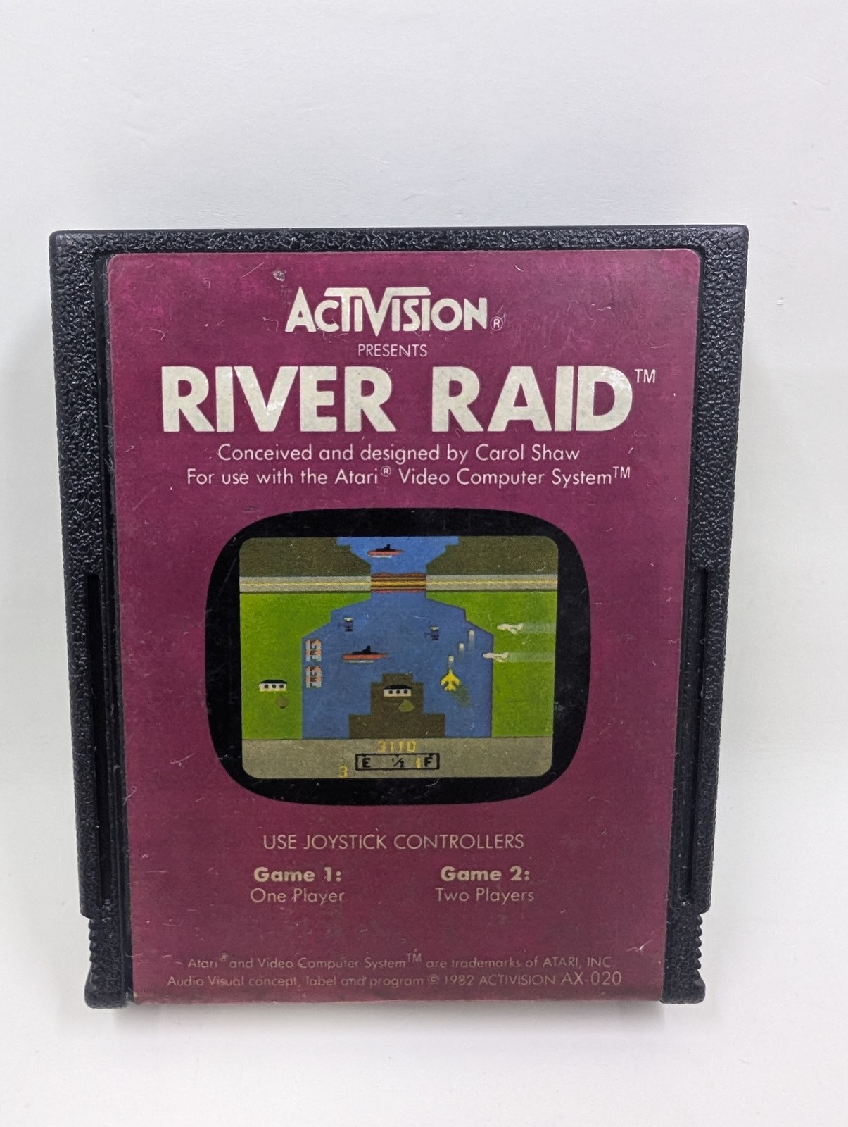 Activision River Raid Atari 2600 1982 Cartridge + Plan of Operation Tested Clean