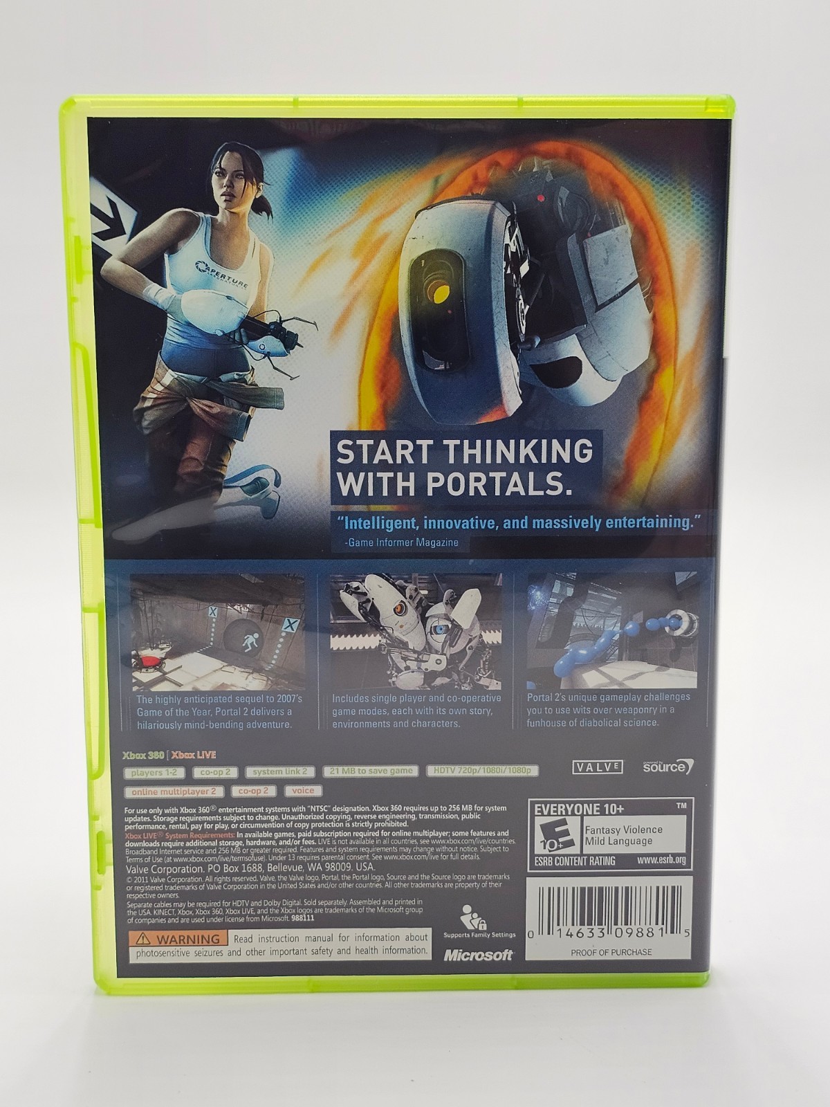 Microsoft Xbox 360 Portal 2 CIB Cleaned & Tested