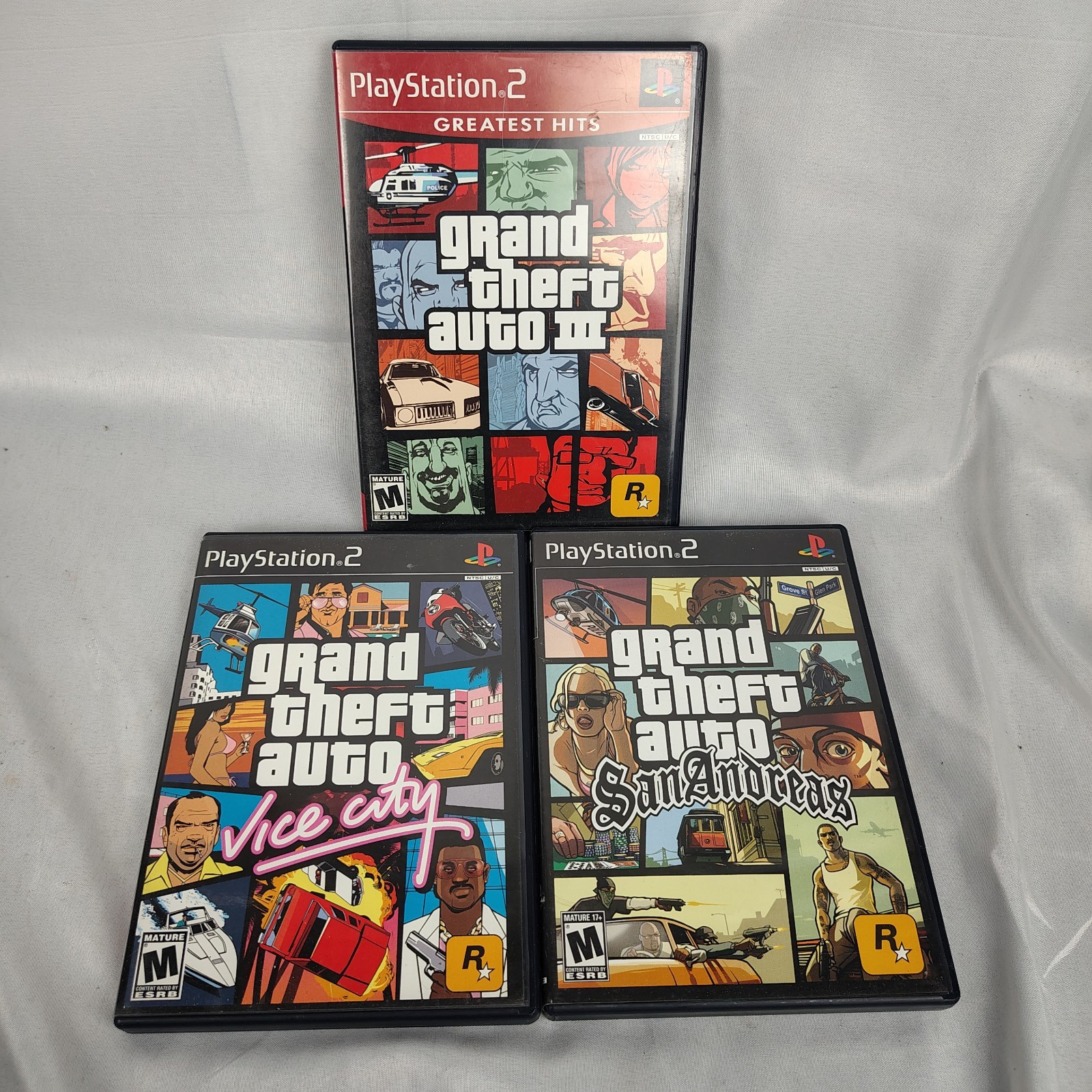 Grand Theft Auto Lot Vice City San Andreas Iii 3 With Maps CIB