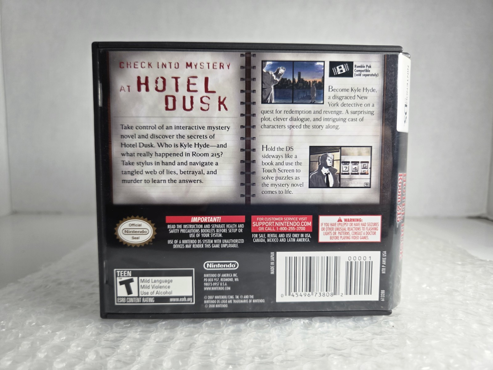 Hotel Dusk: Room 215 DS Nintendo 3DS 2DS Complete In Box CIB Tested A Mystery N