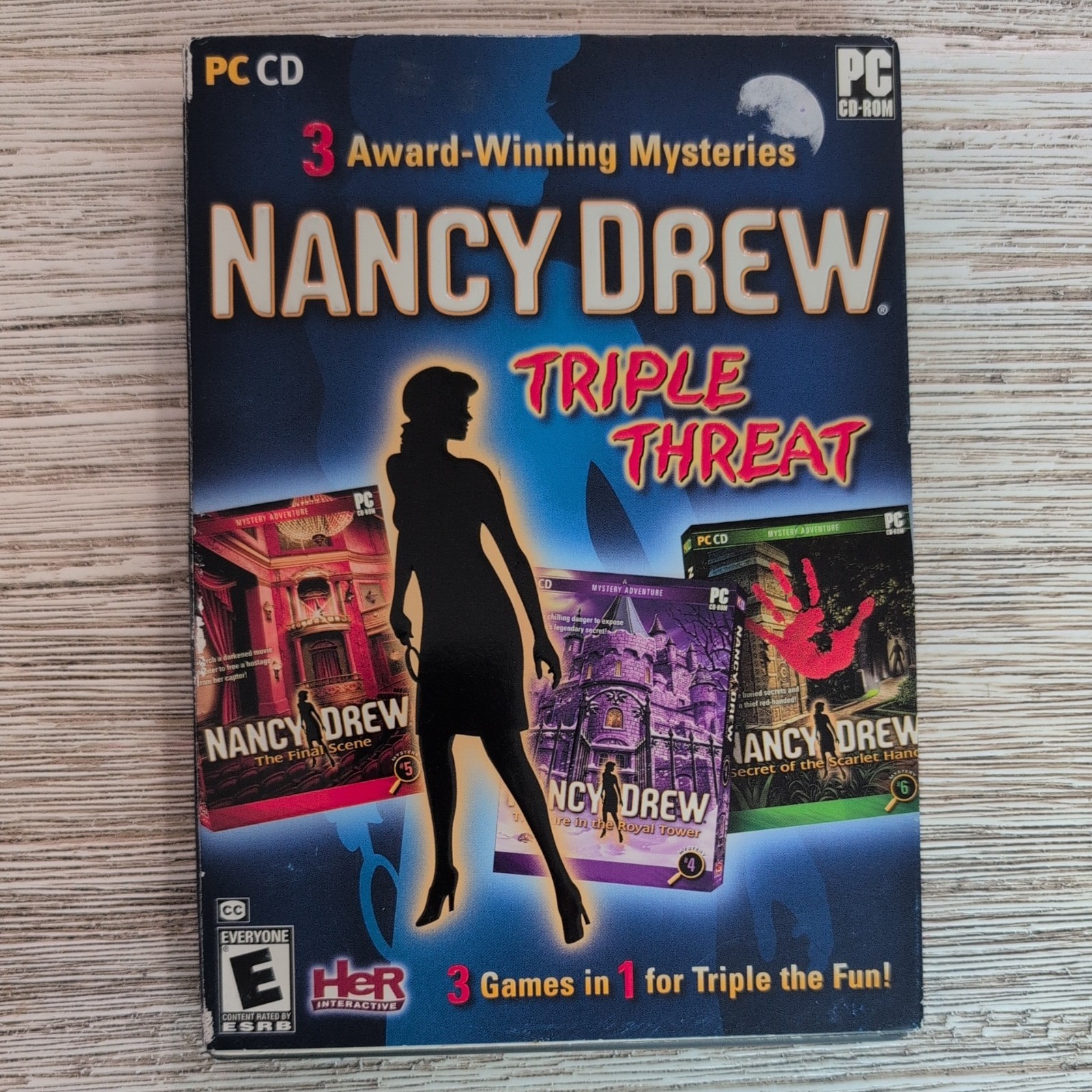 Nancy Drew Triple Threat (PC, 2010) 3 Disks Plus Extra