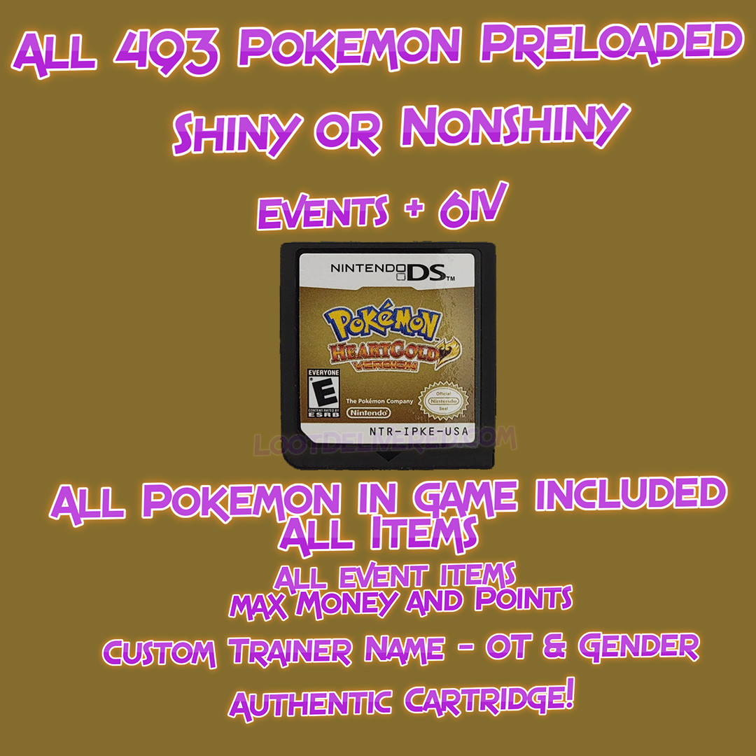 Pokemon HeartGold Enhanced With all 493 Pokemon Shiny or Nonshiny + Max Items
