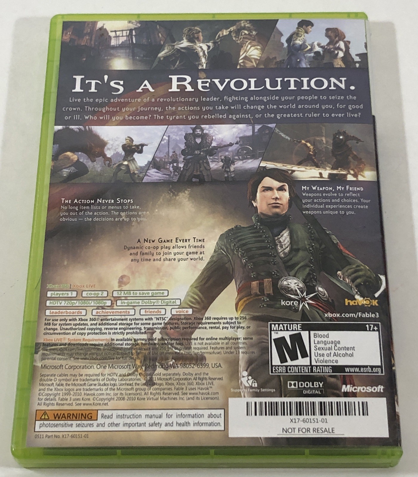 Fable III (Microsoft Xbox 360, 2010) Complete