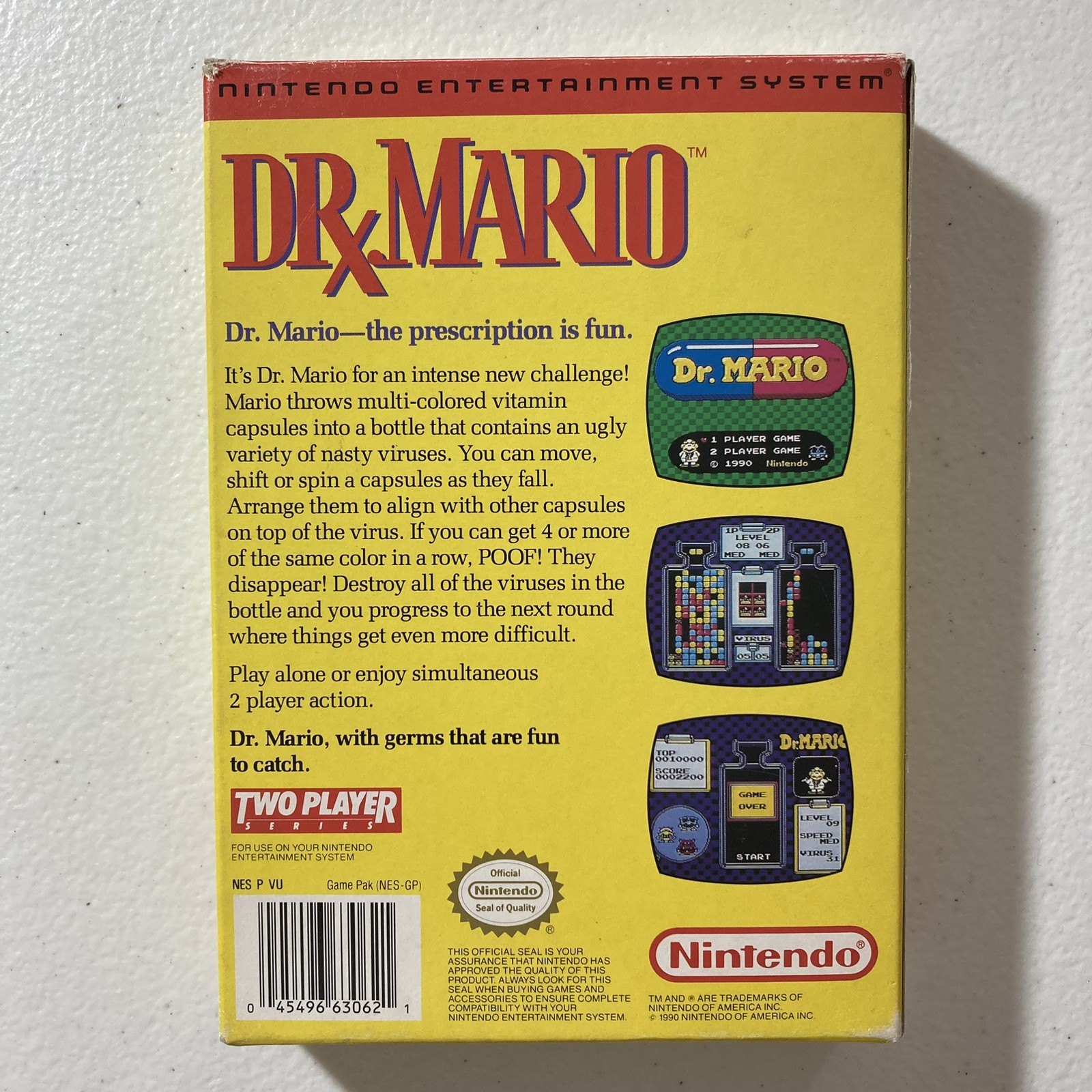Dr. Mario (Nintendo Entertainment System, 1990) NES CIB Complete In Original Box