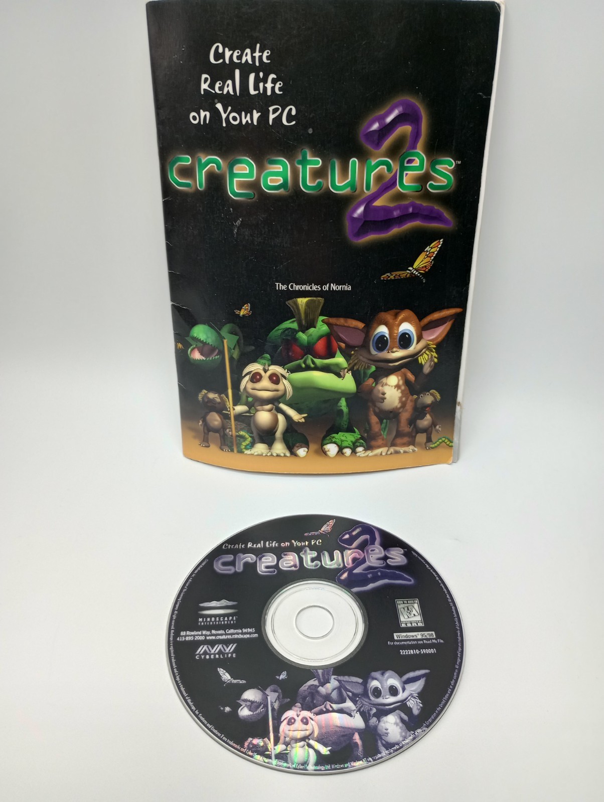 CREATURES 2 Mindscape Custom Virtual Pet Vintage Rare PC – CD ROM and Manual